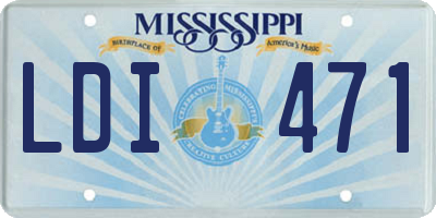 MS license plate LDI471