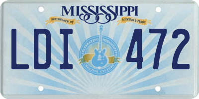 MS license plate LDI472
