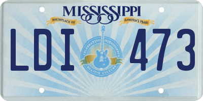 MS license plate LDI473