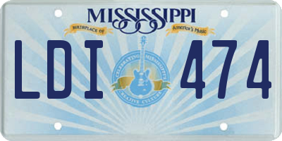 MS license plate LDI474