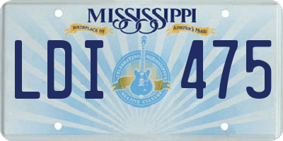 MS license plate LDI475