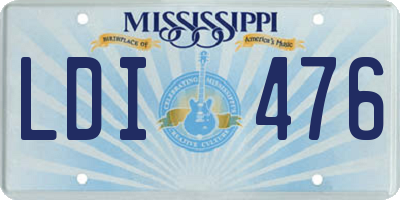 MS license plate LDI476