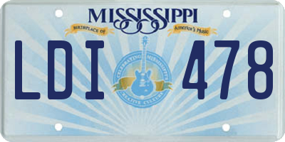 MS license plate LDI478