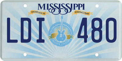 MS license plate LDI480