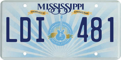 MS license plate LDI481
