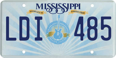 MS license plate LDI485