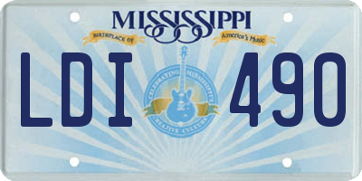 MS license plate LDI490