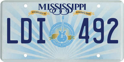 MS license plate LDI492