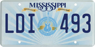 MS license plate LDI493