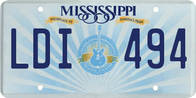 MS license plate LDI494