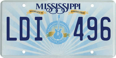 MS license plate LDI496