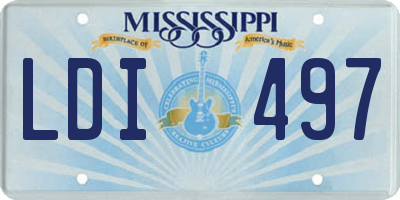 MS license plate LDI497