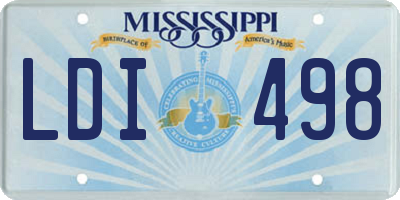 MS license plate LDI498