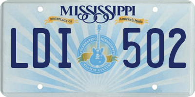 MS license plate LDI502