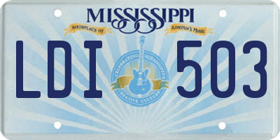 MS license plate LDI503