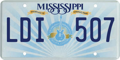 MS license plate LDI507