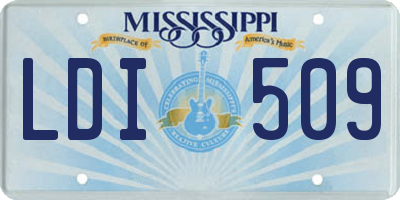 MS license plate LDI509