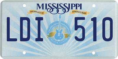 MS license plate LDI510