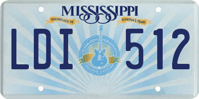 MS license plate LDI512