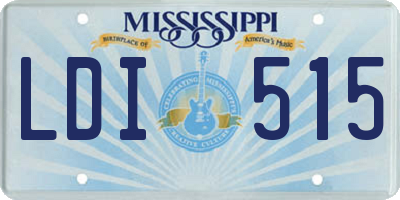 MS license plate LDI515