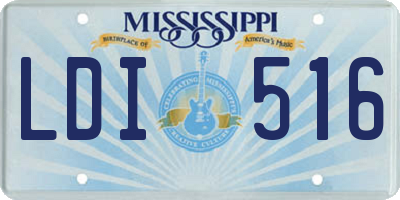 MS license plate LDI516