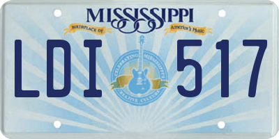 MS license plate LDI517