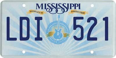 MS license plate LDI521
