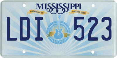 MS license plate LDI523