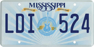 MS license plate LDI524