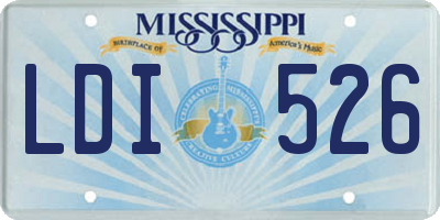 MS license plate LDI526