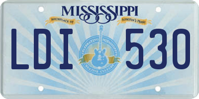 MS license plate LDI530