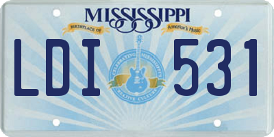 MS license plate LDI531