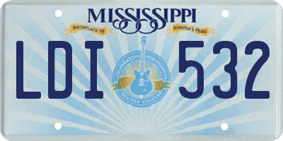 MS license plate LDI532