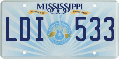 MS license plate LDI533