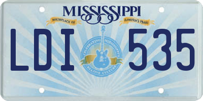 MS license plate LDI535