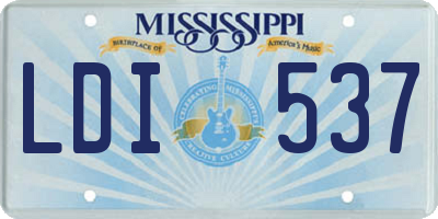 MS license plate LDI537