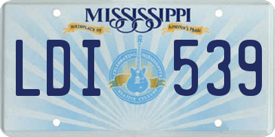 MS license plate LDI539