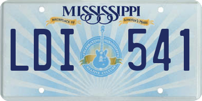 MS license plate LDI541