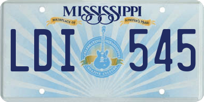 MS license plate LDI545