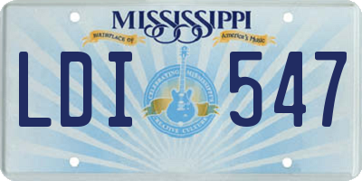 MS license plate LDI547