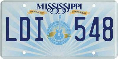 MS license plate LDI548