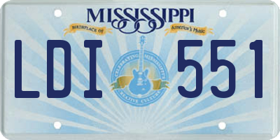 MS license plate LDI551