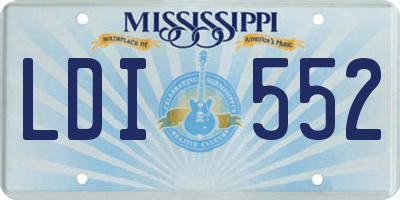 MS license plate LDI552