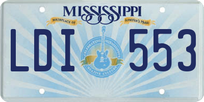 MS license plate LDI553