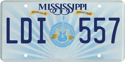 MS license plate LDI557