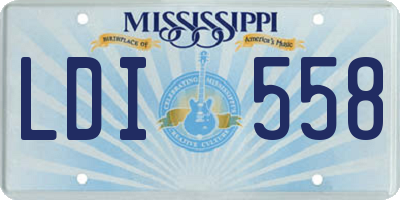 MS license plate LDI558