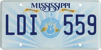 MS license plate LDI559