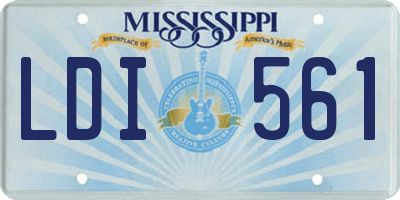 MS license plate LDI561