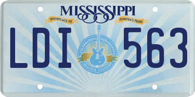 MS license plate LDI563