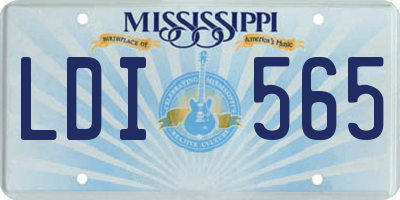 MS license plate LDI565